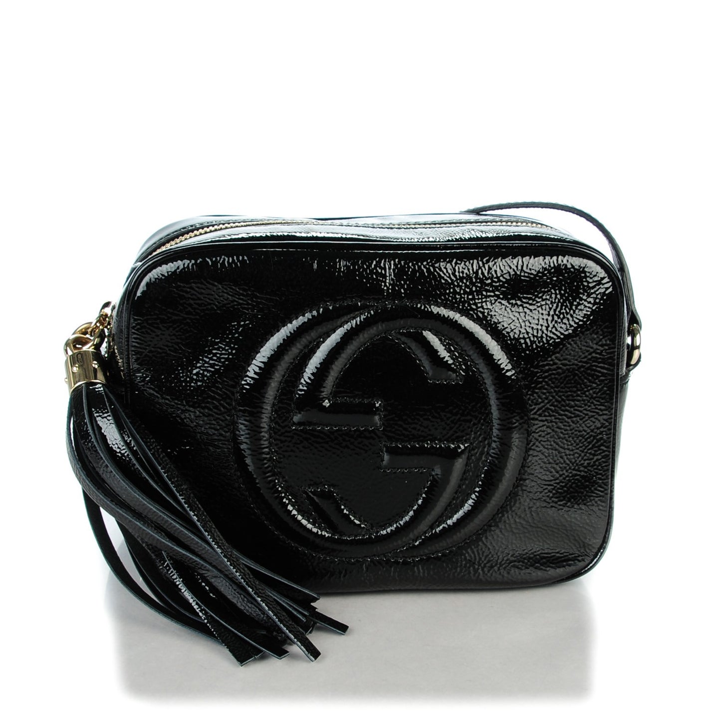 Soft Patent Small Soho Disco Bag Black