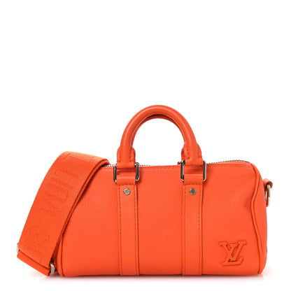 Louis Vuitton Grained Calfskin Aerogram Keepall XS Orange 1 of 13