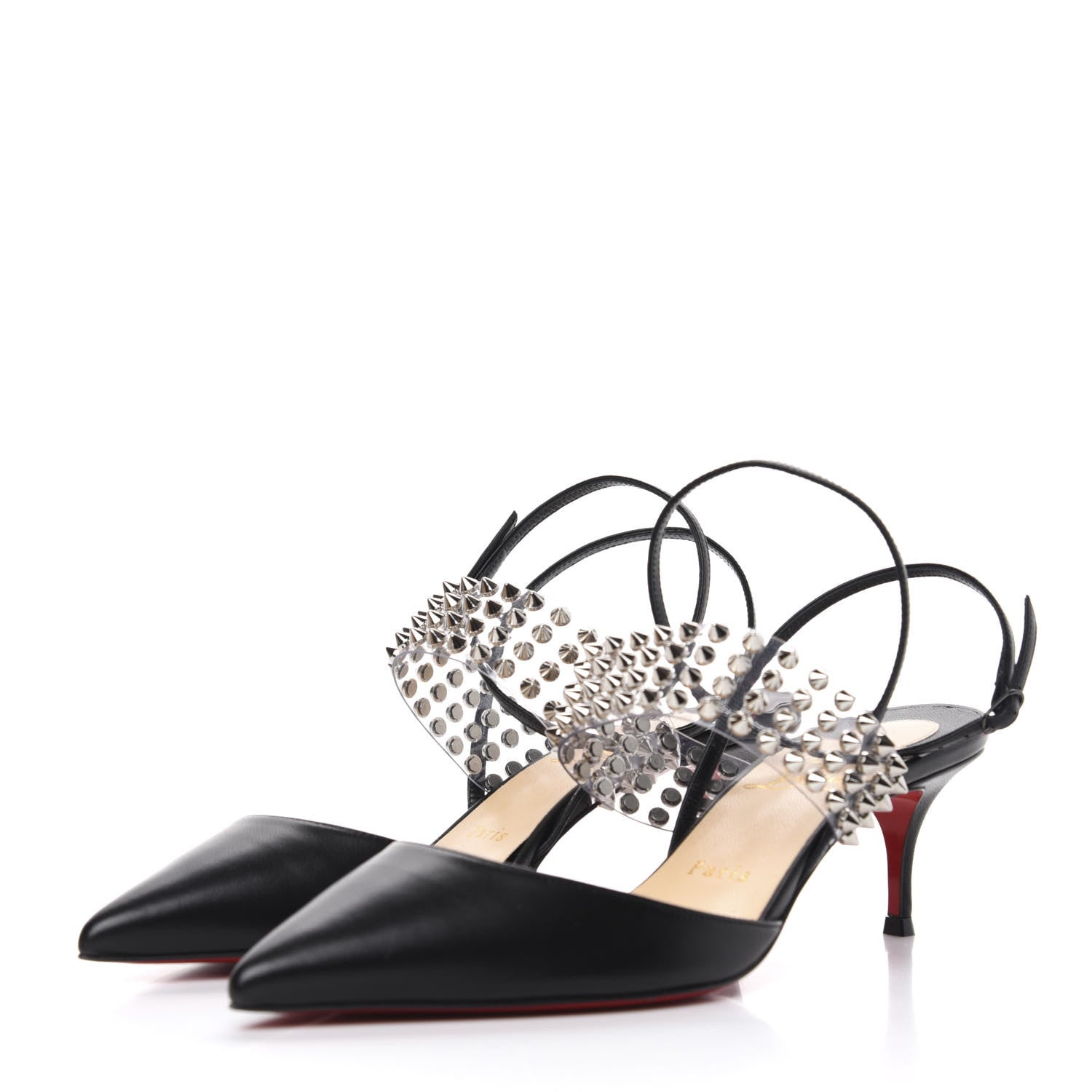 Christian Louboutin Nappa PVC Levita 55 Pumps 39.5 Black 3 of 10