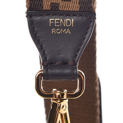Fendi Ribbon Vitello Century FF 1974 Studded Strap You Fango Marrone Ebano 3 of 4