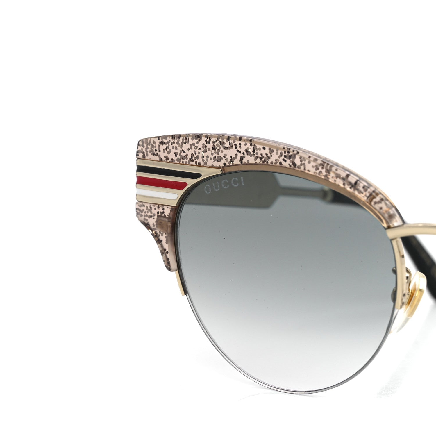 Gucci Glitter Cat Eye Sunglasses GG0283S Beige 7 of 8