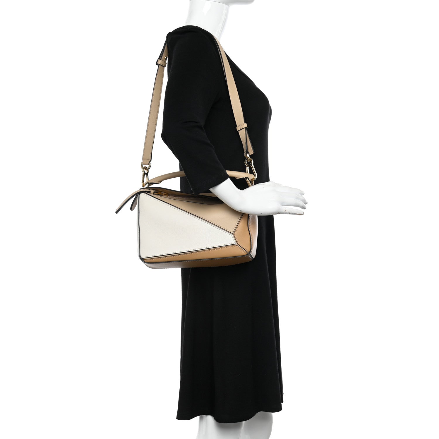 Loewe Calfskin Small Puzzle Bag Dusty Beige Soft White 2 of 10