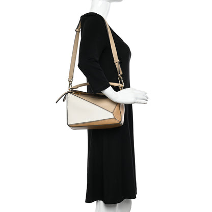 Loewe Calfskin Small Puzzle Bag Dusty Beige Soft White 2 of 10