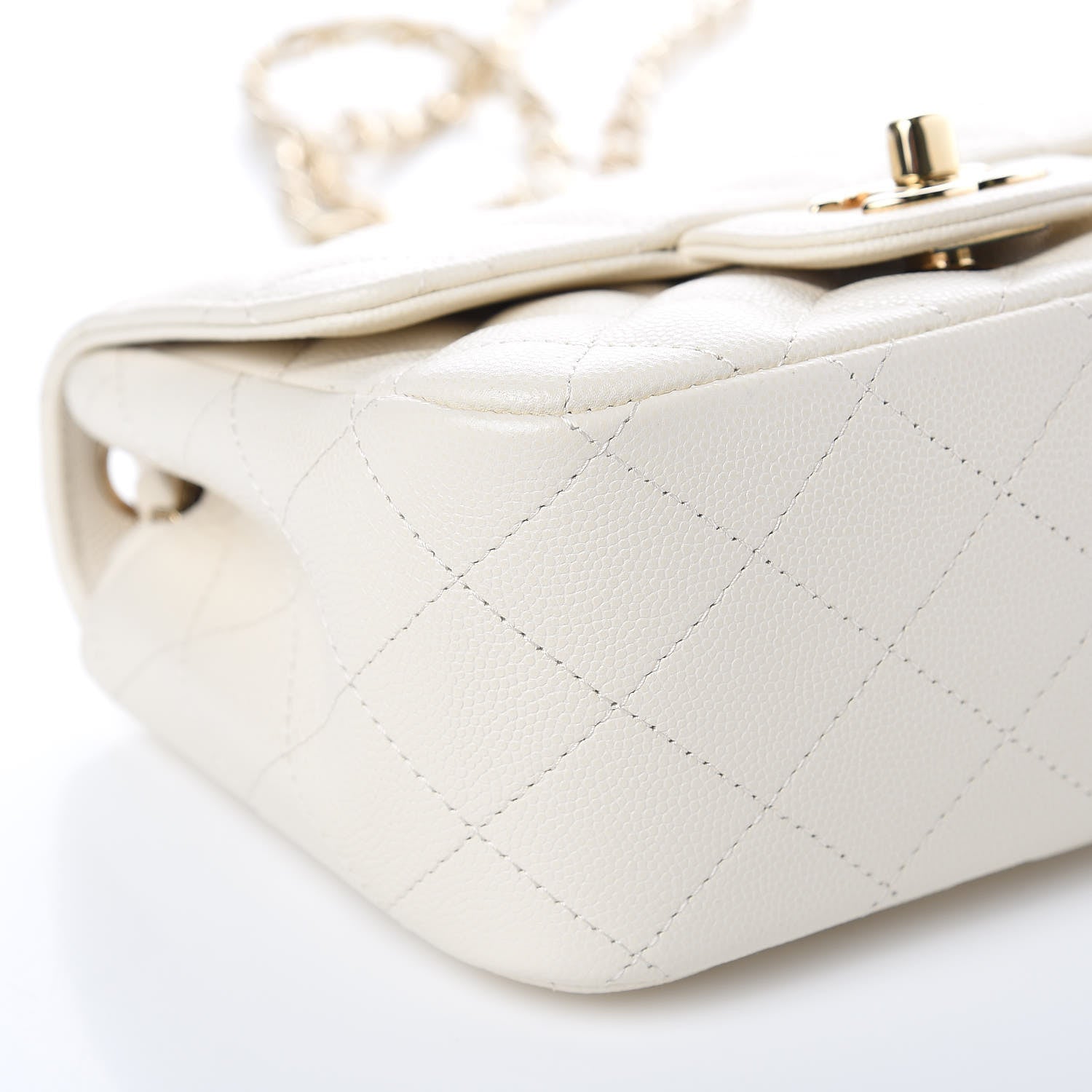 Chanel Caviar Quilted Mini Square Flap White 8 of 11