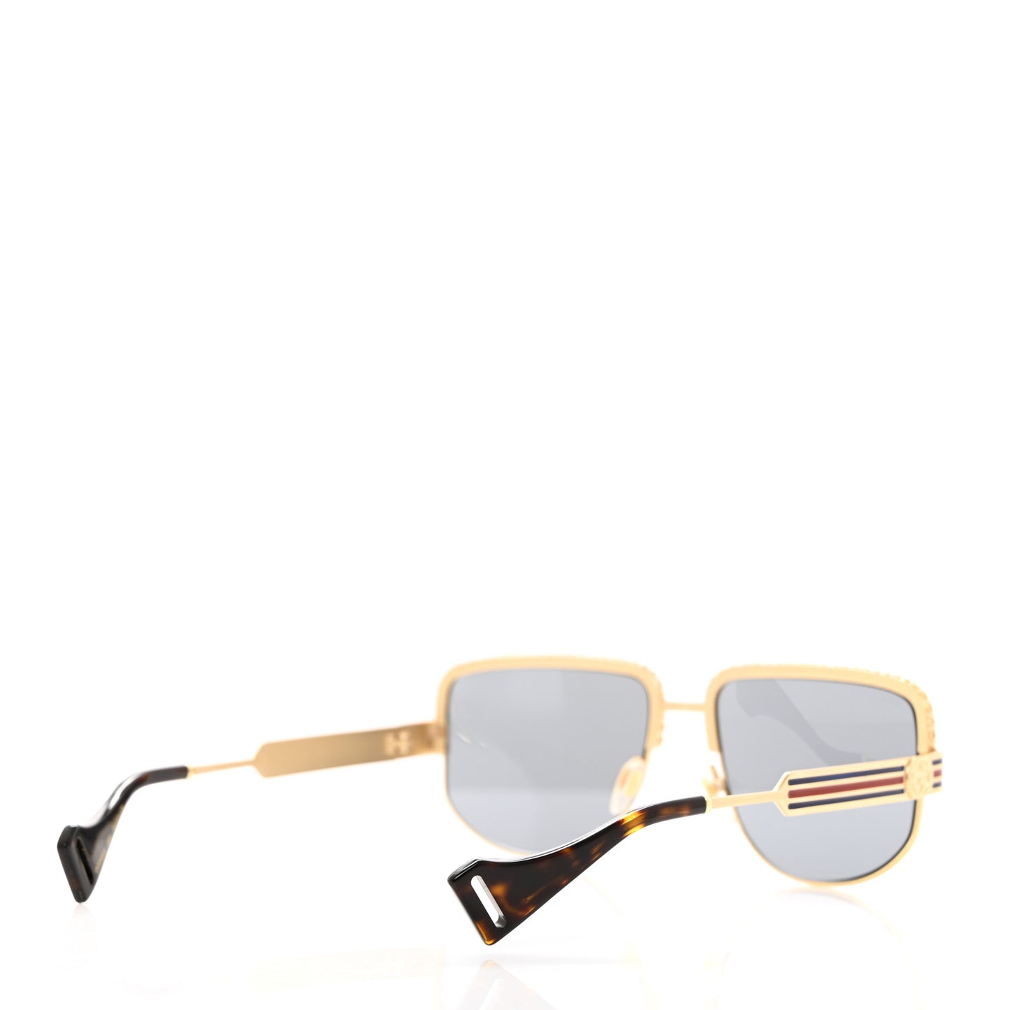 Squared Aviator Sunglasses GG0585S Gold Grey