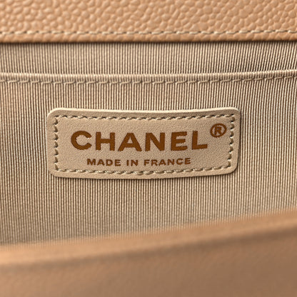 Chanel Calfskin Tweed Medium Boy Flap Dark Beige 6 of 9