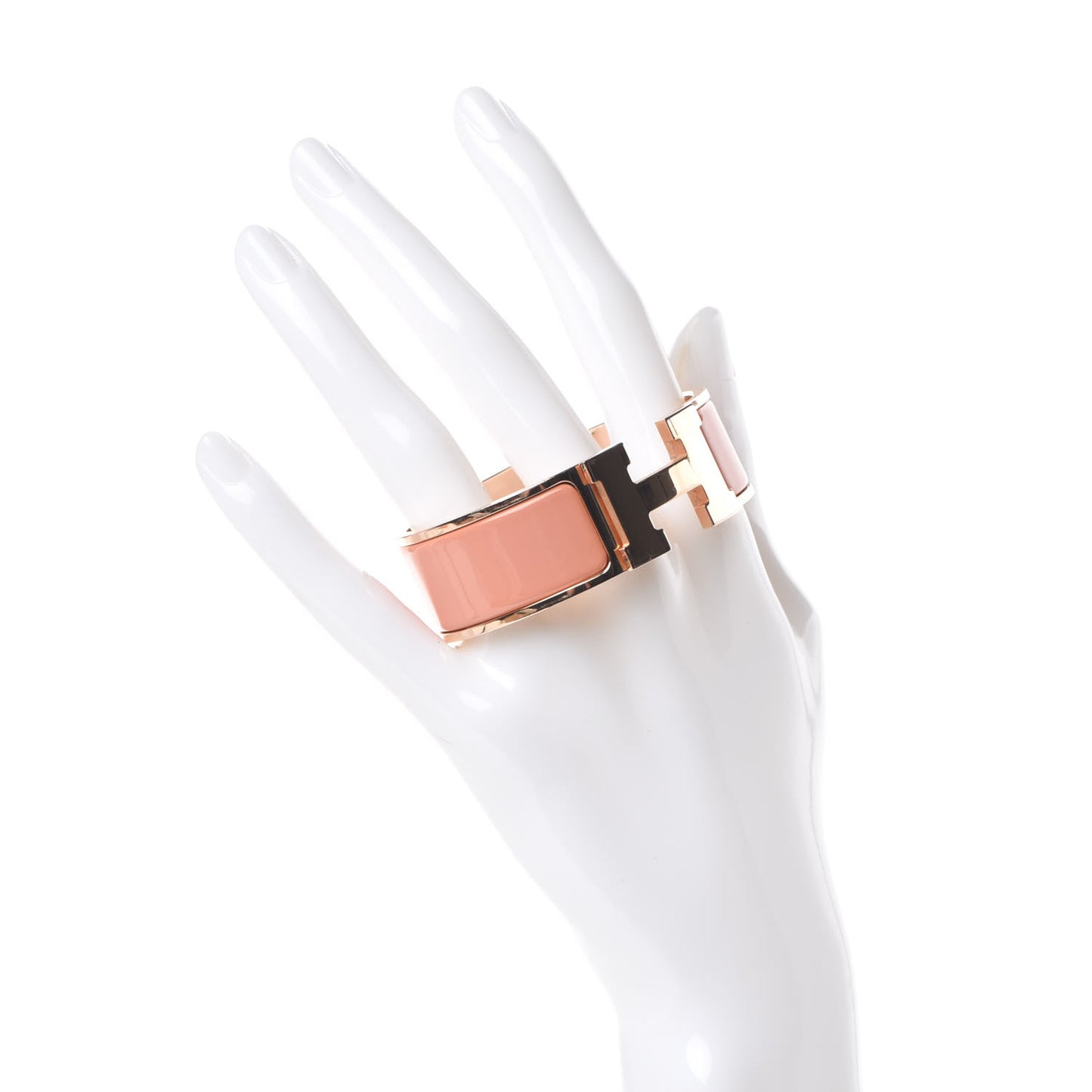 Enamel Wide Clic Clac H Bracelet PM Rose Saumon