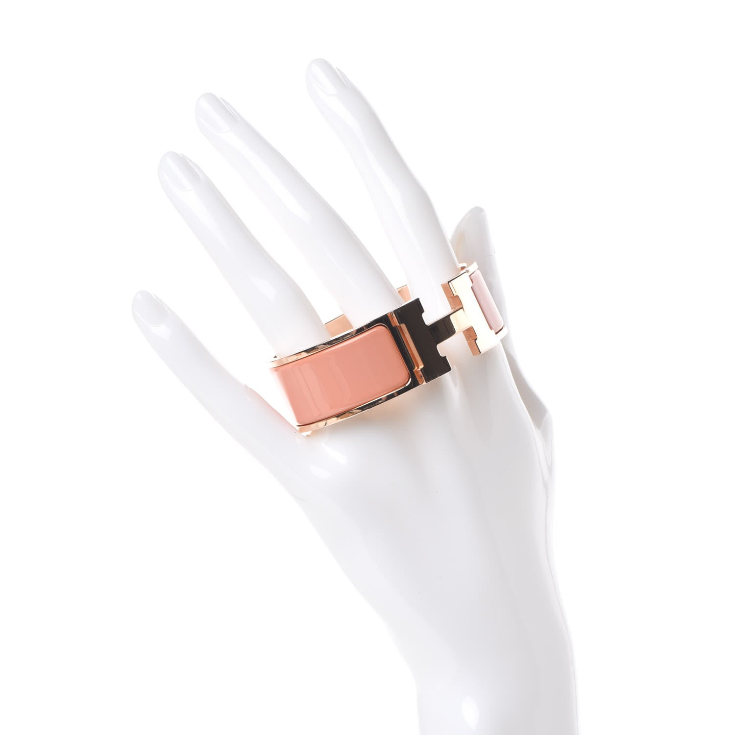Hermes Enamel Wide Clic Clac H Bracelet PM Rose Saumon 2 of 4