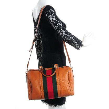 Gucci Calfskin Vintage Web Medium Boston Tobacco 4 of 10