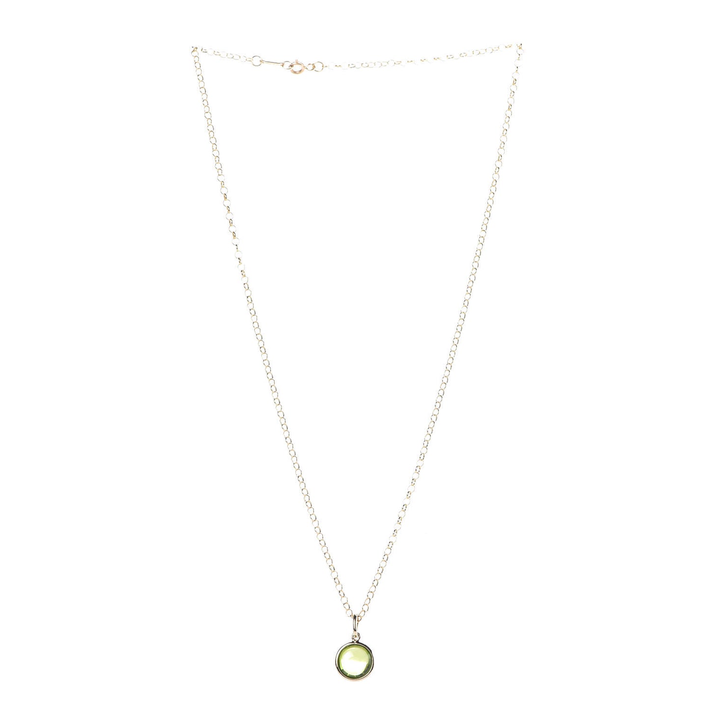 18K Yellow Gold Peridot Paloma Picasso Dot Charm Pendant Necklace