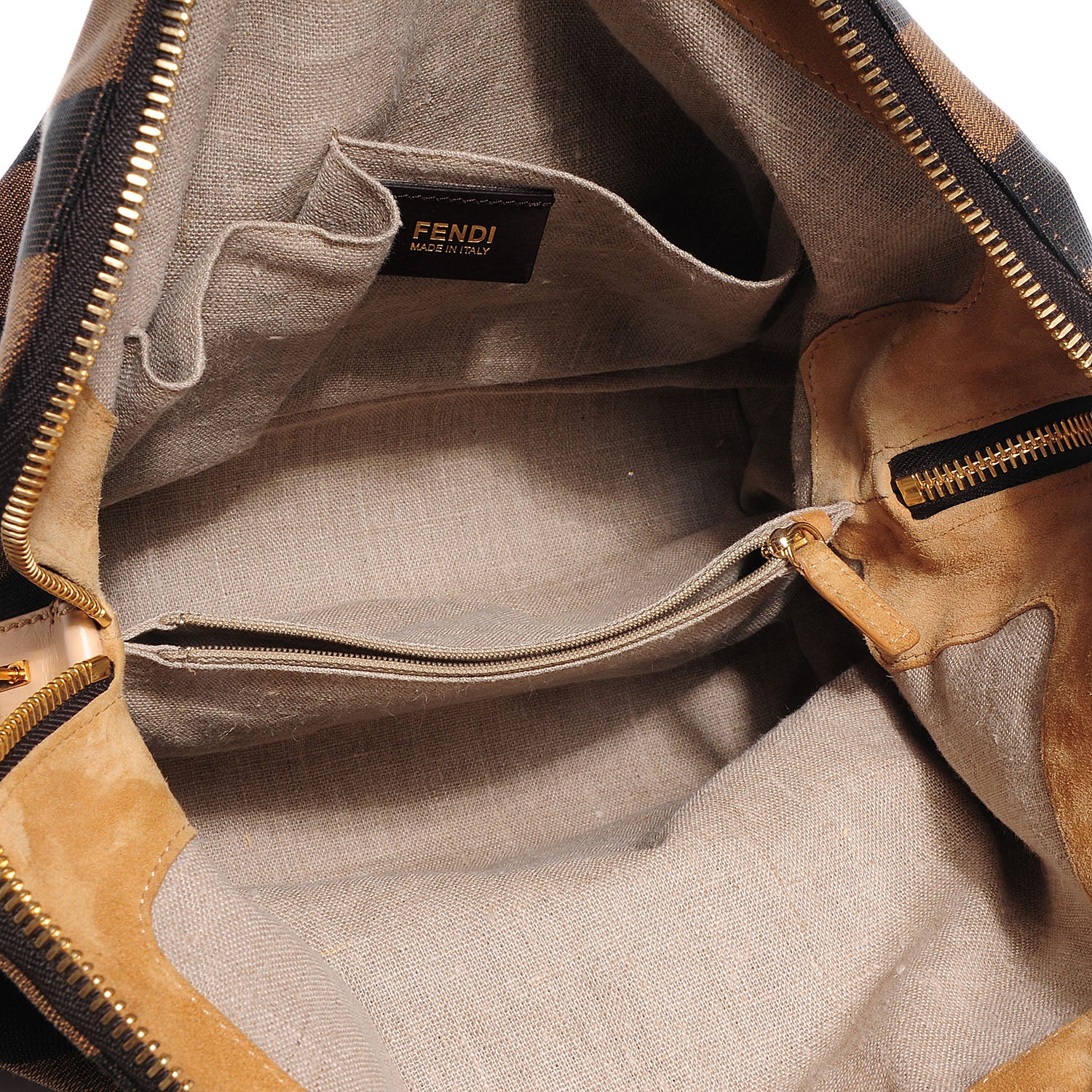 Fendi Pequin Cuoio Vegetale 2Bag Tobacco Cuoio Miele Vacchetta 5 of 10