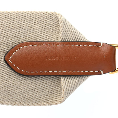 Celine Jacquard Wool Logo Short Strap Beige White 5 of 5