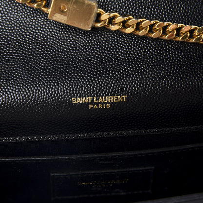 Saint Laurent Grain De Poudre Small Monogram Kate Satchel Black 9 of 12