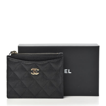 Chanel Caviar Quilted CC Zip Card Holder Black 8 of 8