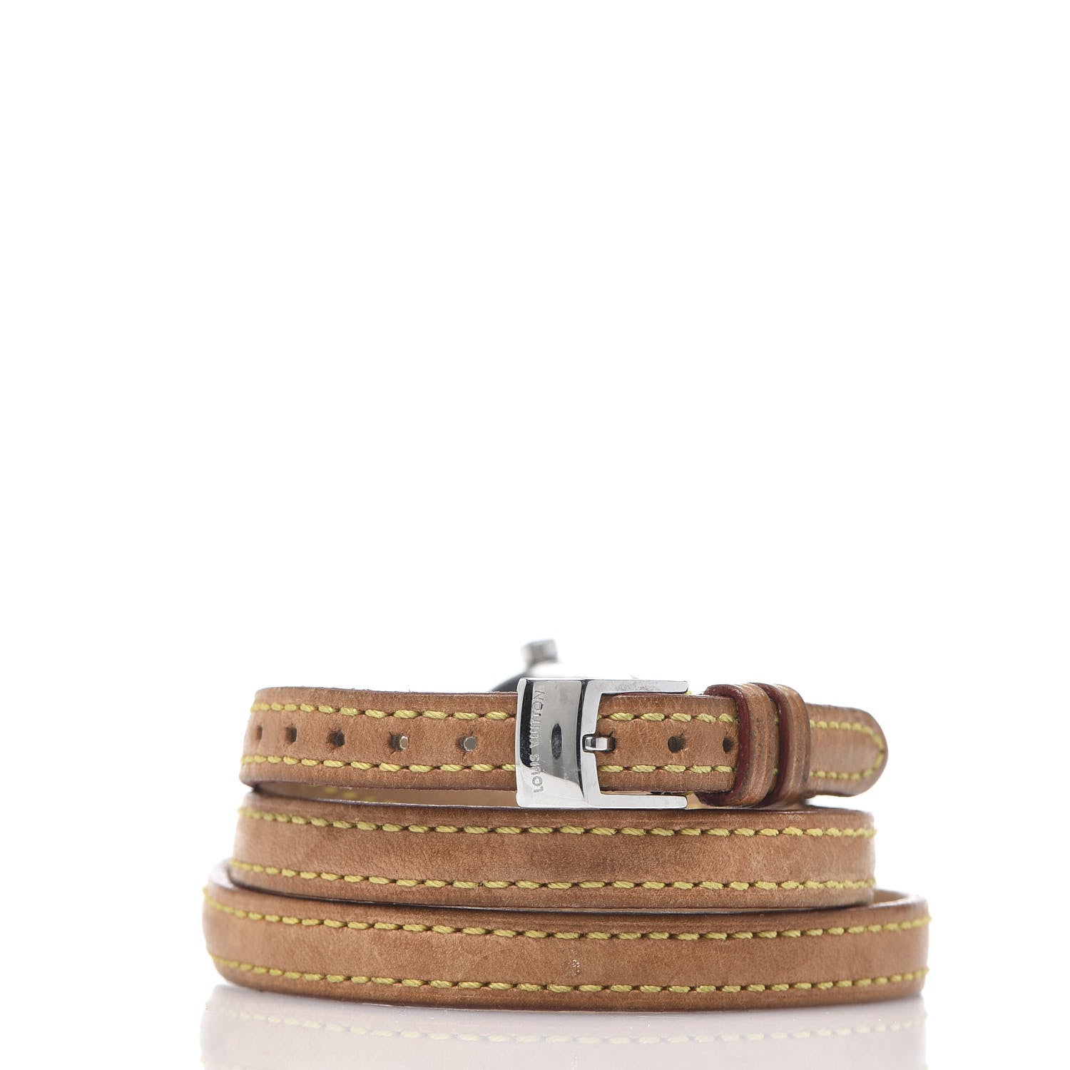 Louis Vuitton Stainless Steel Vachetta 28mm Tambour Triple Wrap Quartz Watch Brown 3 of 4
