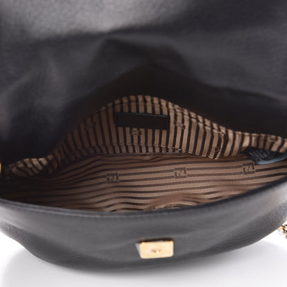 Fendi Vitello Flamingo Fendista Pouchette Crossbody Black 5 of 7