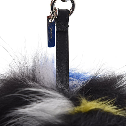 Fendi Fox Fur Hypnoteyes Pom Pom Bag Charm Yellow Blue Multicolor 3 of 4