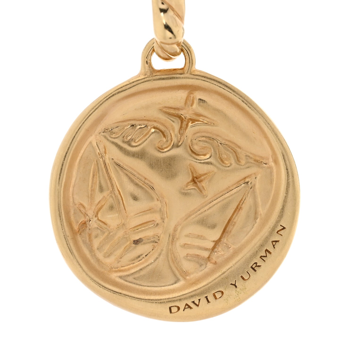 18K Yellow Gold Diamond Libra Amulet Pendant
