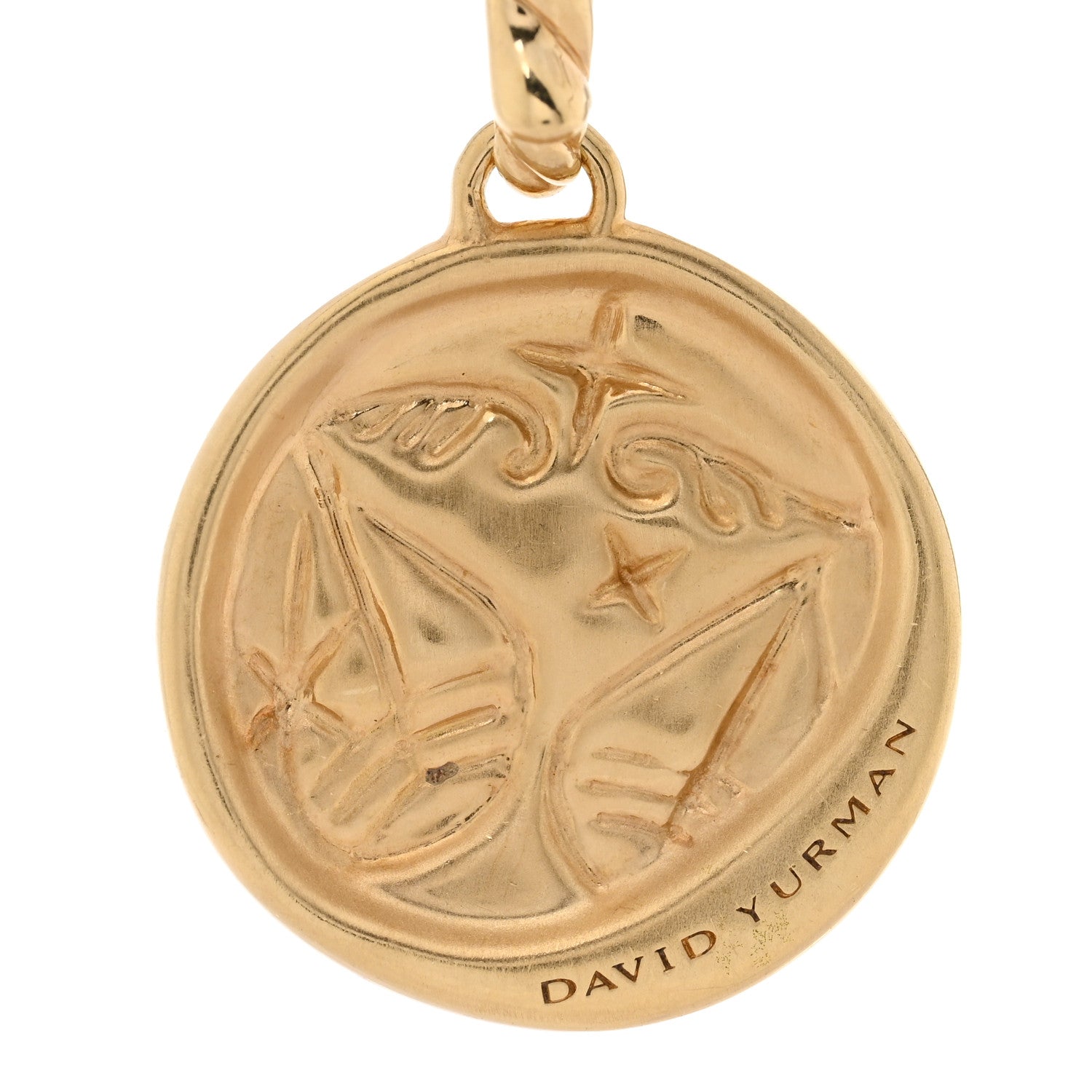 David Yurman 18K Yellow Gold Diamond Libra Amulet Pendant 3 of 3