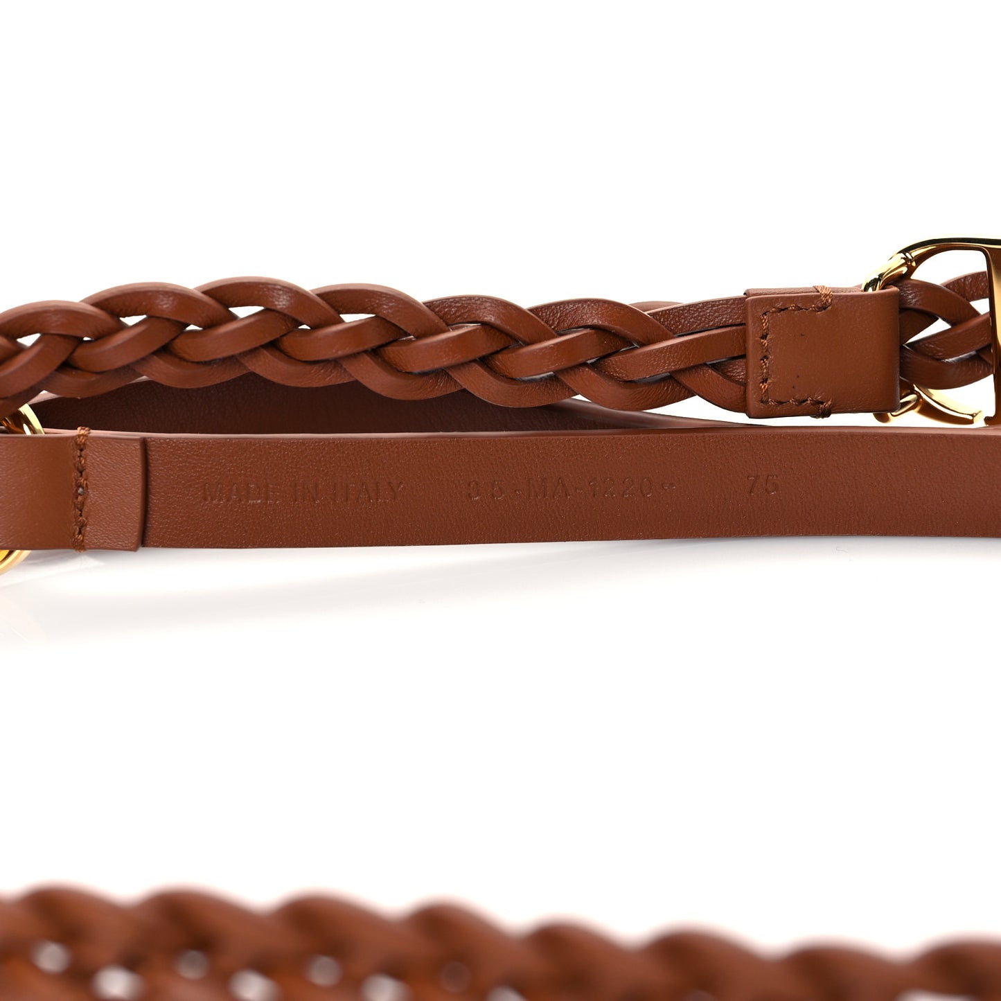 Calfskin Braided Belt 75 Brown