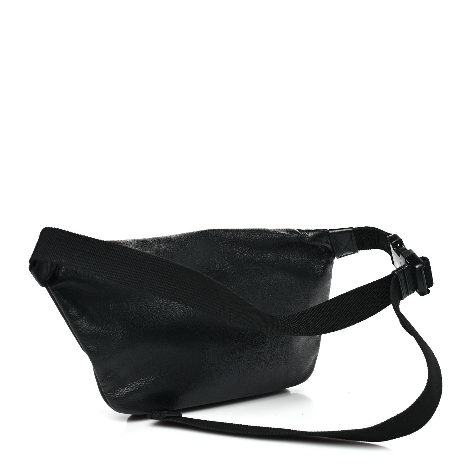 Balenciaga Smooth Calfskin Logo Large Everyday Beltpack Black White 3 of 11