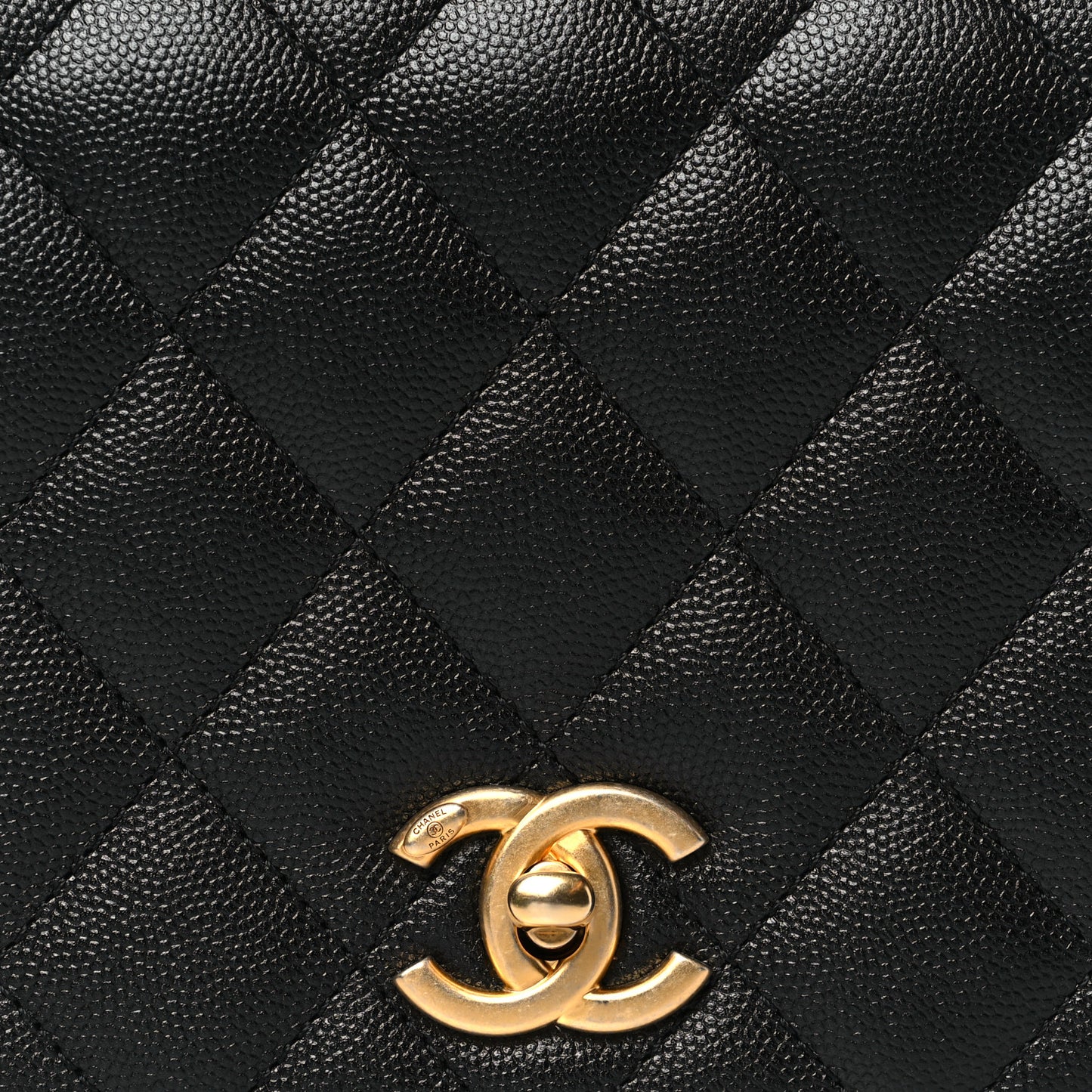 Caviar Quilted Mini Top Handle Flap Black