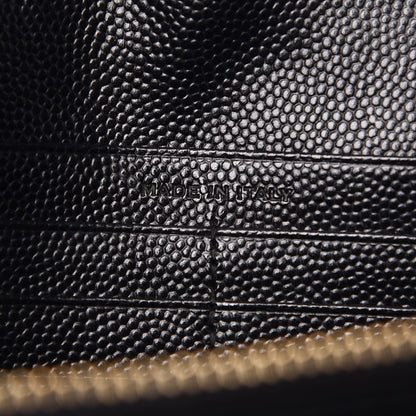 Saint Laurent Grain De Poudre Matelasse Chevron Monogram Chain Wallet Black 9 of 10