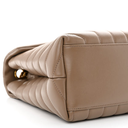 Saint Laurent Calfskin Y Quilted Monogram Medium Loulou Chain Satchel Taupe 9 of 11