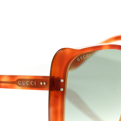 Gucci Acetate Oversize Square Frame GG0471S Sunglasses Havana Green 7 of 8