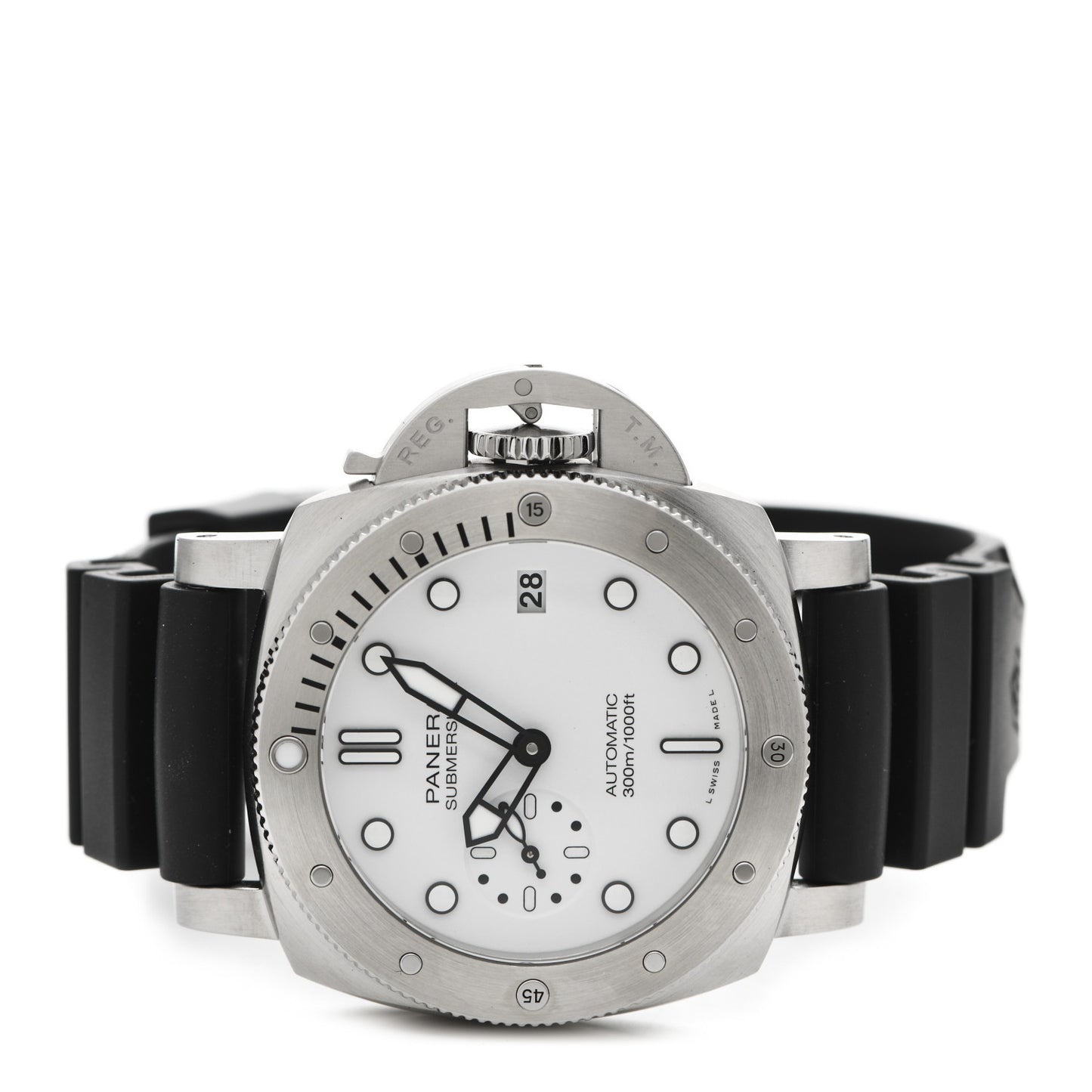Stainless Steel Rubber 42mm Submersible Bianco Automatic Watch PAM01223