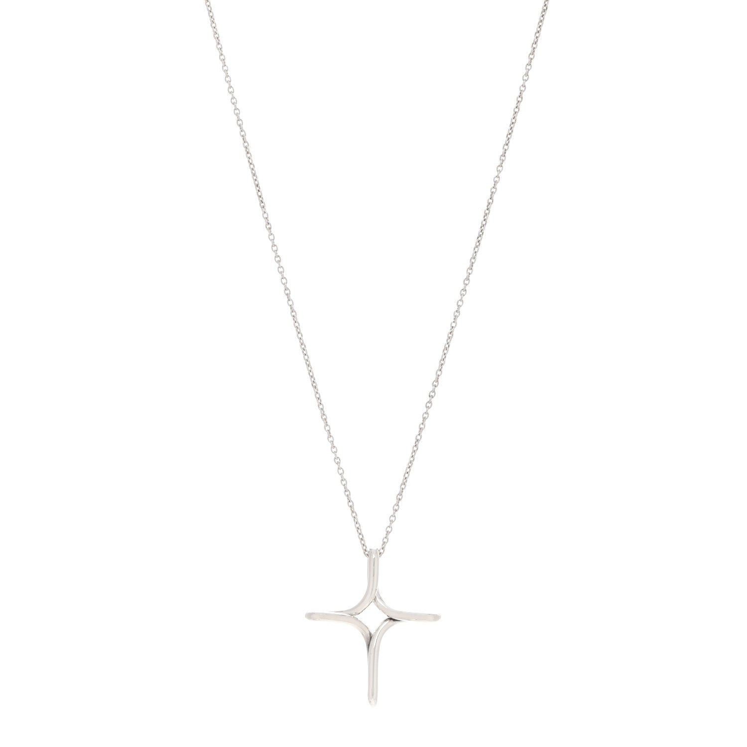 Tiffany Sterling Silver Elsa Peretti Infinity Cross Pendant Necklace 1 of 6