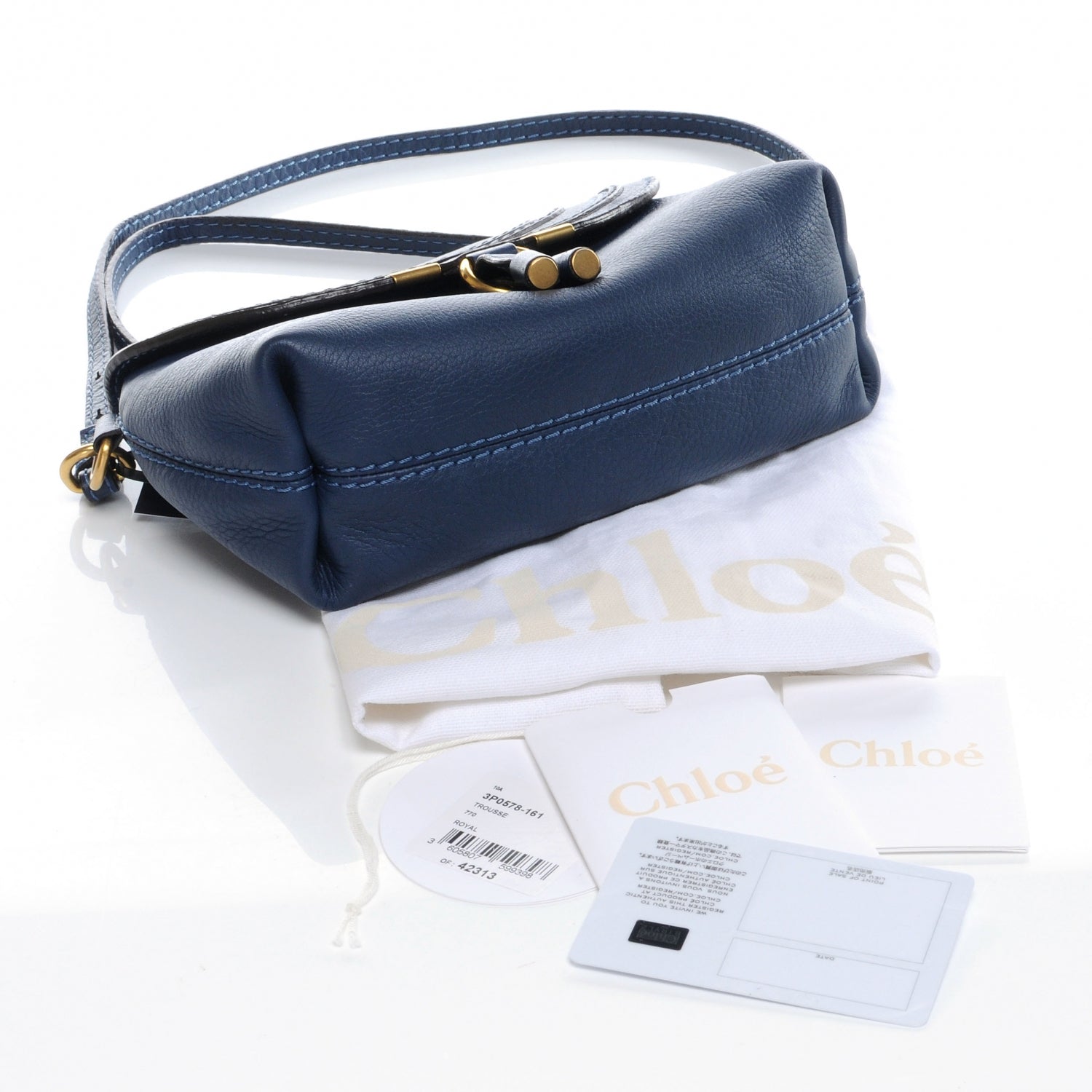 Chloe Calfskin Small Marcie Crossbody Bag Navy Blue 4 of 9