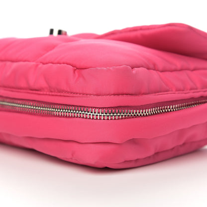 Prada Tessuto Nylon Bomber Sound Chain Flap Shoulder Bag Fuxia 8 of 8