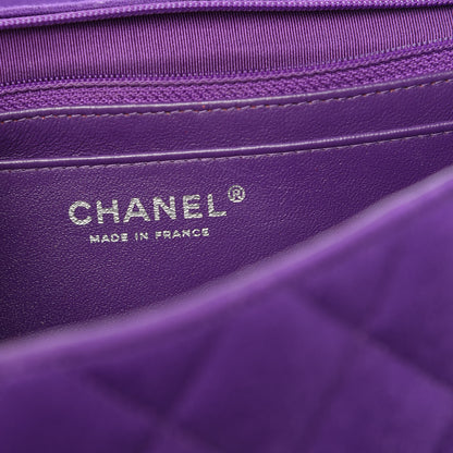 Chanel Jersey Quilted Jumbo Single Flap Purple 6 of 13
