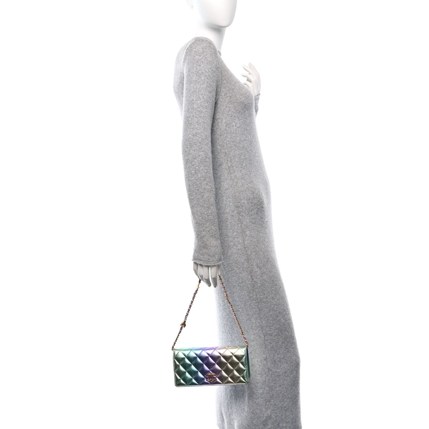 Chanel Iridescent Lambskin CC Roller Skate Clutch With Chain Multicolor 2 of 11