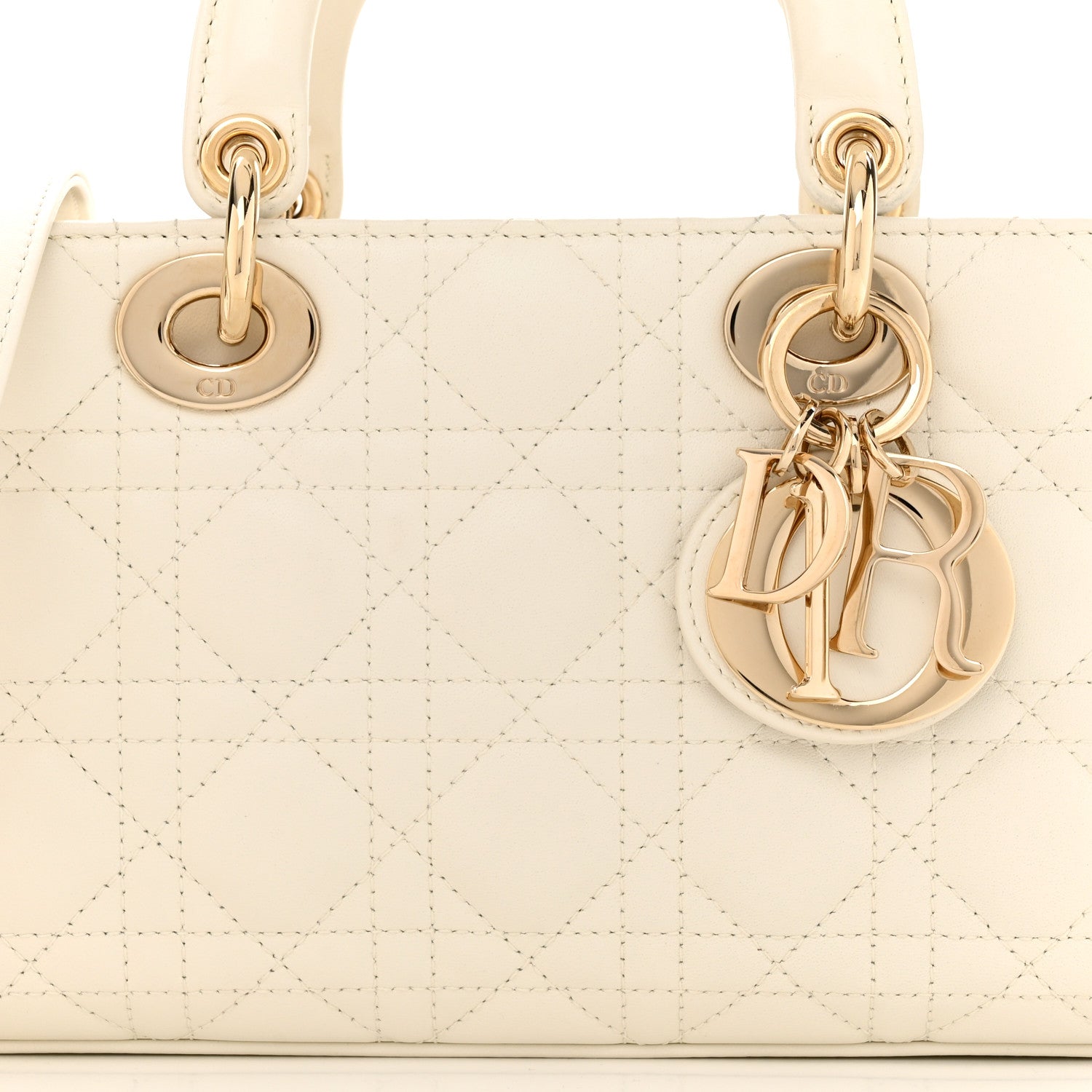 Christian Dior Lambskin Cannage Medium Lady D-Joy White 8 of 11