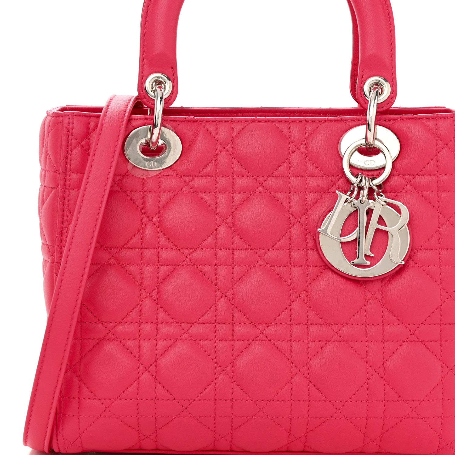 Christian Dior CHRISTIAN DIOR Lambskin Cannage Medium Lady Dior Pink 7 of 11