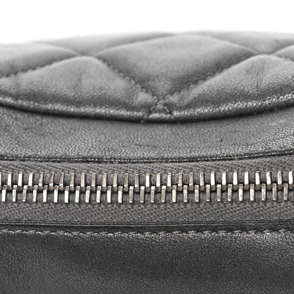 Chanel Metallic Calfskin Quilted Small Ballerine Camera Case Grey 14 of 15