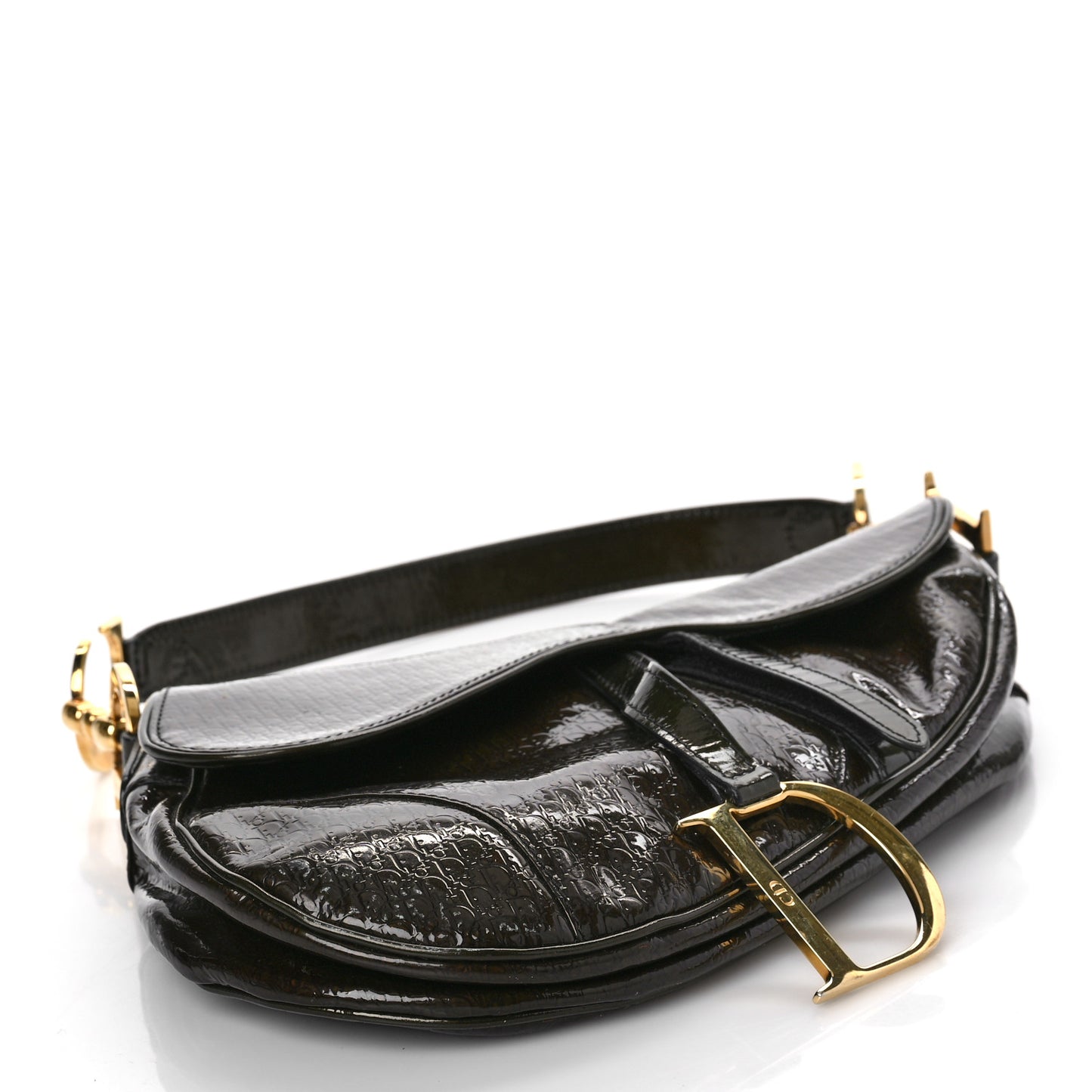 Patent Diorissimo Saddle Bag Green