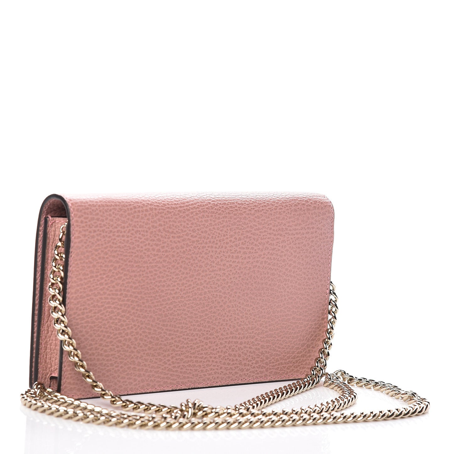 Dollar Calfskin Medium Betty Chain Wallet Soft Pink