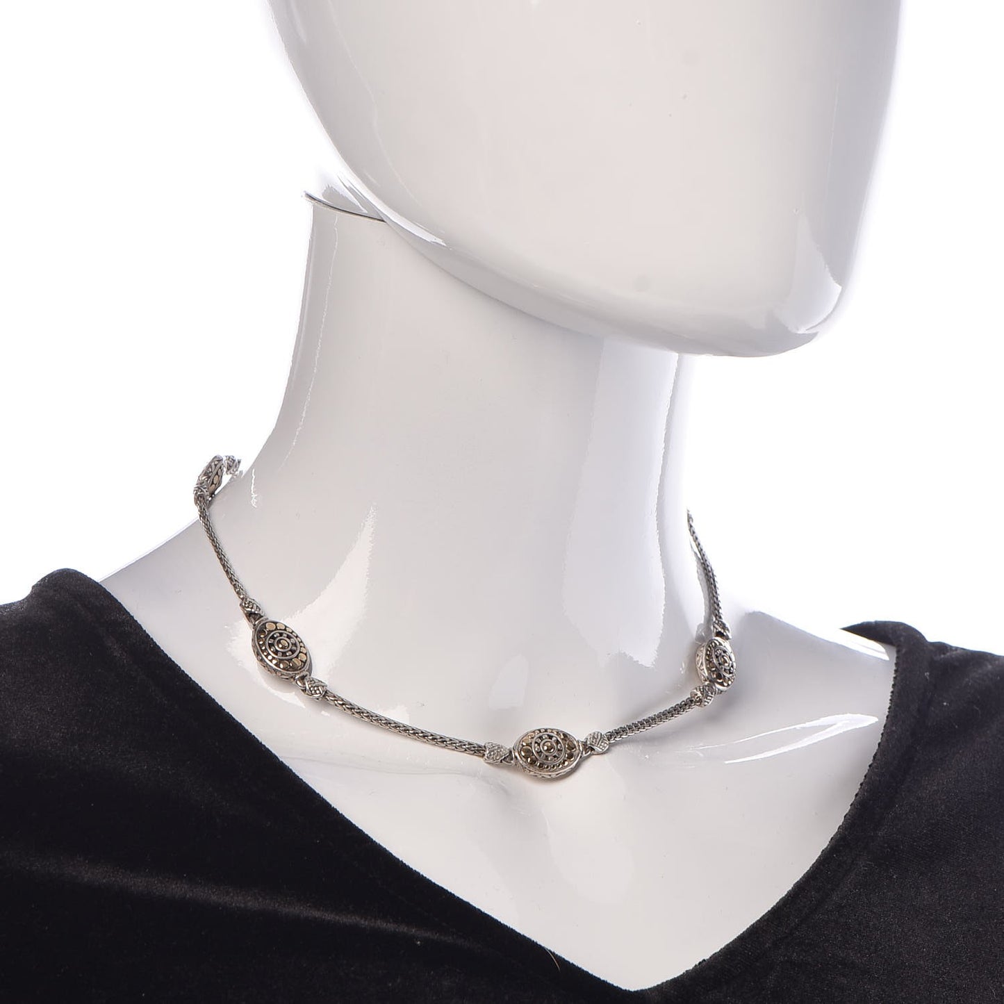 Sterling Silver 18K Yellow Gold Jaisalmer Oval Station Necklace