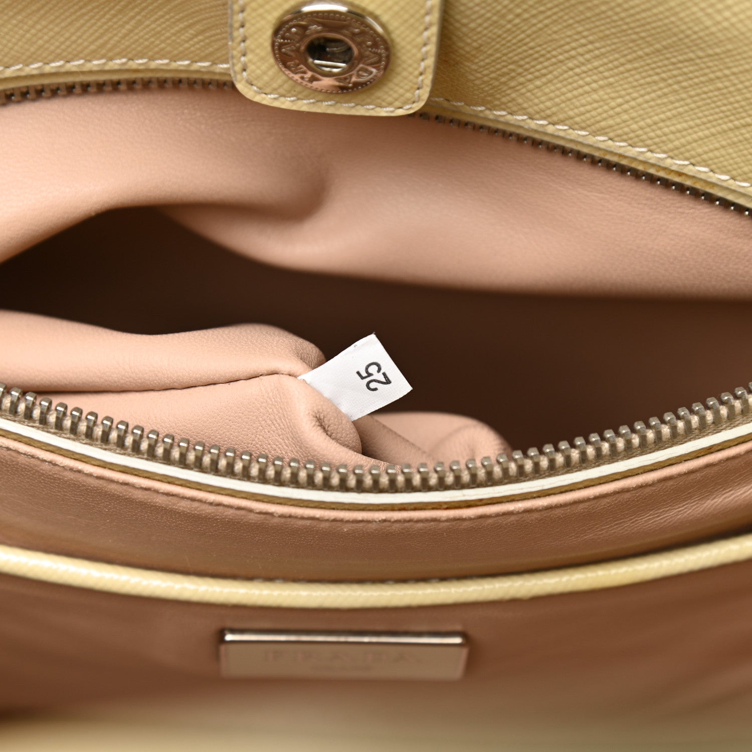 Prada Saffiano Vernice Crystal Studded Tote Talco 6 of 11