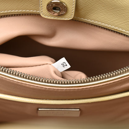 Prada Saffiano Vernice Crystal Studded Tote Talco 6 of 11