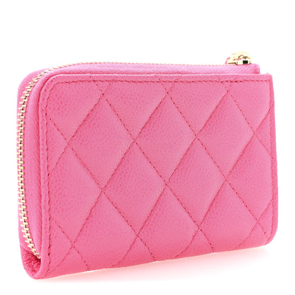 Chanel Caviar Quilted Zipped Key Holder Case Pink 3 of 7