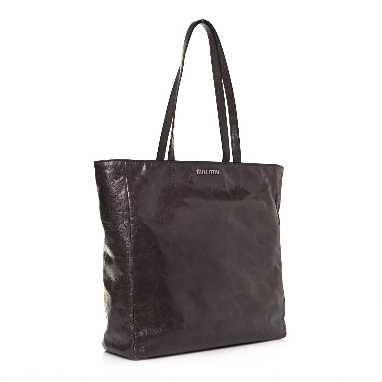 Miu Miu Vitello Shine Shopping Tote Fumo 3 of 11