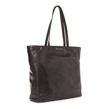 Miu Miu Vitello Shine Shopping Tote Fumo 3 of 11