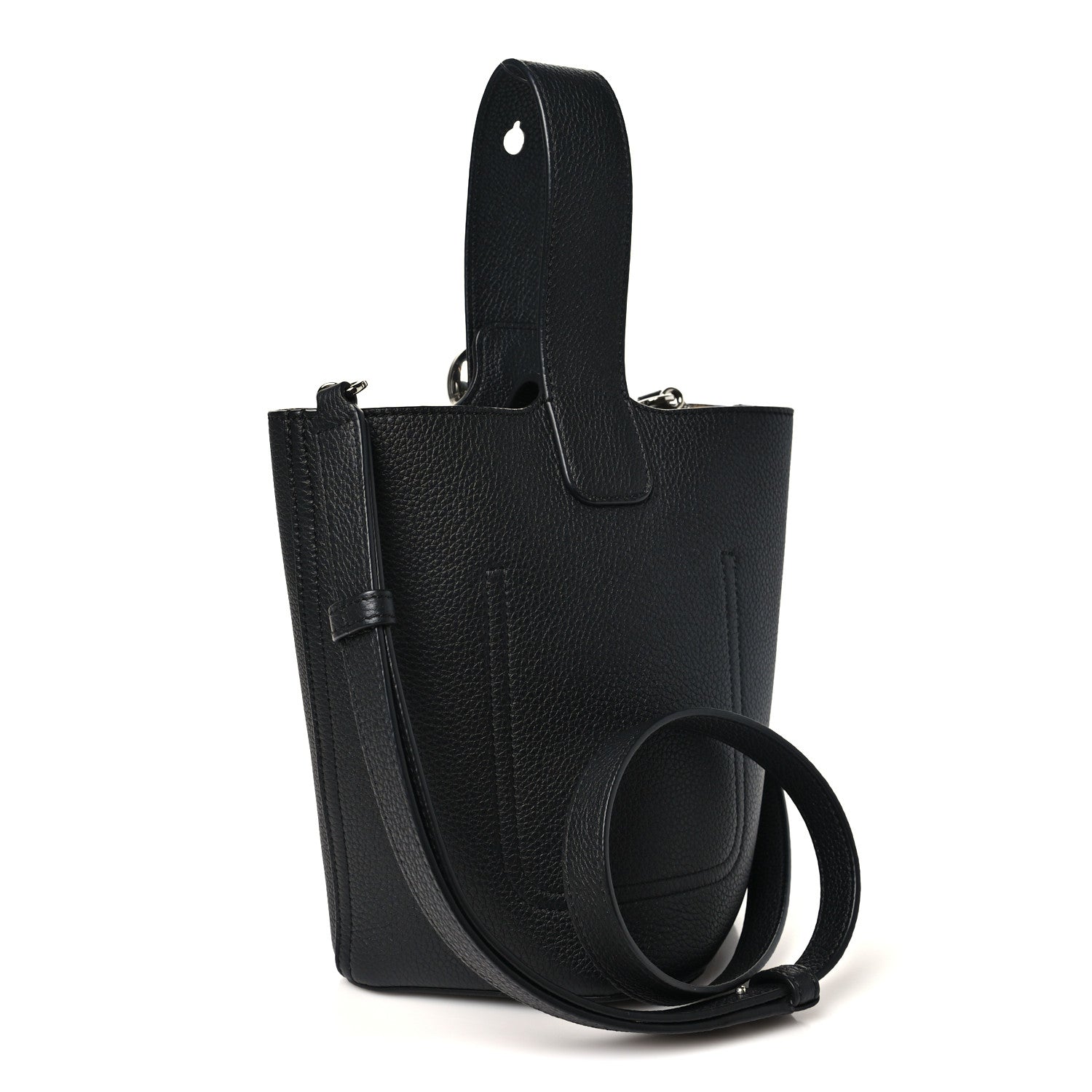 Loewe Soft Grained Calfskin Mini Pebble Bucket Bag Black 3 of 11