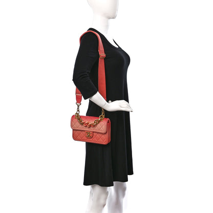 Chanel Caviar Quilted Small Sunset On The Sea Flap Coral 2 of 9