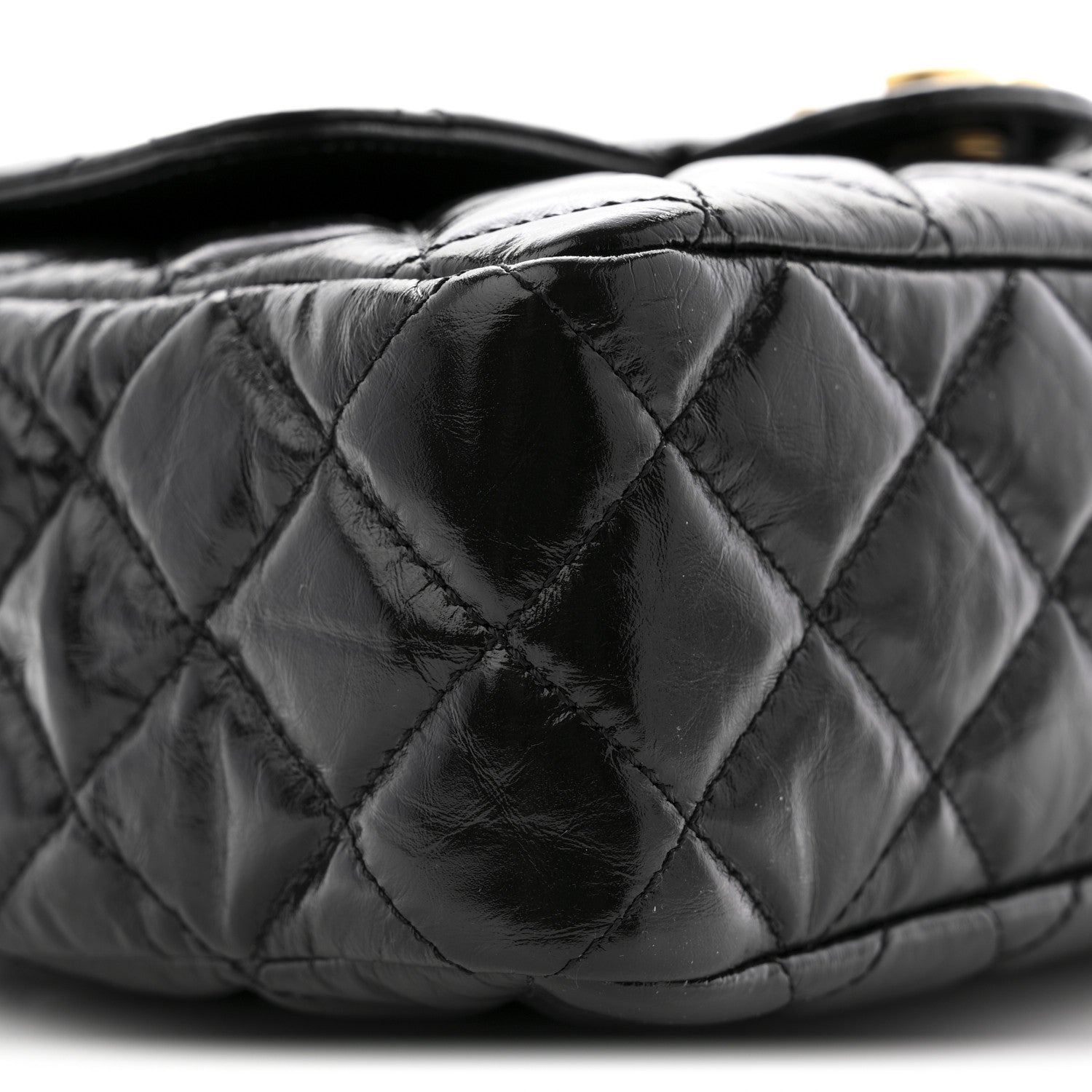 Chanel Shiny Crumpled Calfskin Quilted Wavy CC Hobo Black 9 of 10