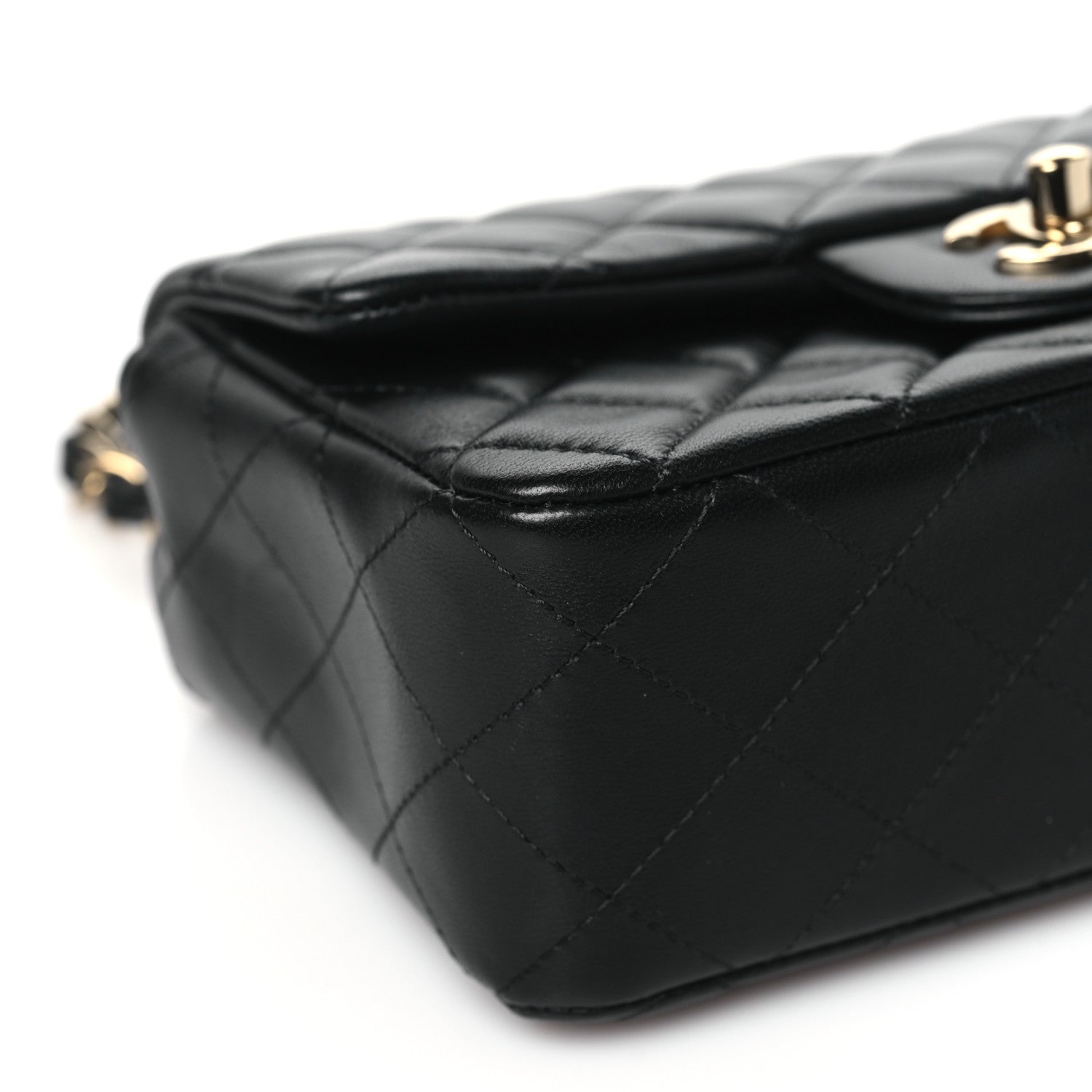 Chanel Lambskin Quilted Mini Rectangular Flap Black 9 of 11